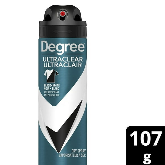 Degree Men UltraClear Black + White Dry Spray Antiperspirant, anti-stain deodorant for men, with 72h protection, 107g