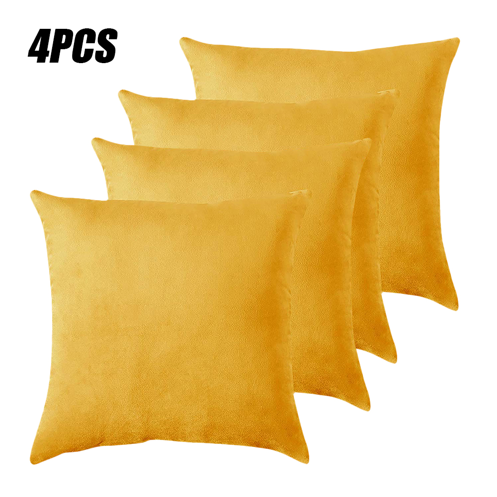 SupplyMeDirect 4Pcs Velvet Pillow Covers Soft Decorative Square Pillow