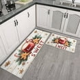 thumbnail image 3 of Kitchen Rug Set of 2 Non Skid Kitchen Mats for Floor,Happy Christmas Gingerbread Man Pine Branches Kitchen Rugs and Mats for Bathroom,Room Outdoor (47x17+30x17in), 3 of 7
