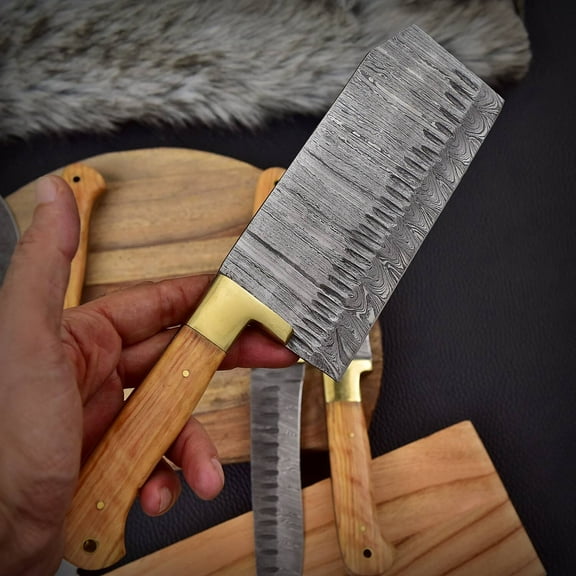 Handmade DAMASCUS STEEL CHEF KNIFE Set Kitchen Knives X448