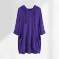 thumbnail image 2 of Fall Saving! HVOBTTY Womens Long Sleeve Pullover T Shirt, Fall Tops for Women Plus Size, Women's Fashion Casual Warm Hooded Pullover Tees Shirt with Pockets Purple, XXXXL, 2 of 4