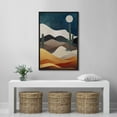 thumbnail image 3 of PixonSign Framed Canvas Print Wall Art Midnight Moon Cactus Desert Dune Nature Wilderness Illustrations Decorative Bohemian Rustic Mid-Century Modern Desert Landscape - 24"x36" Black, 3 of 5