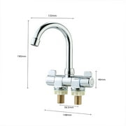 Two Handle Foldable RV Faucet, Deck/Wall Mounted RV Kitchen Faucet, Hot and Cold Water Mixer Tap Rotating