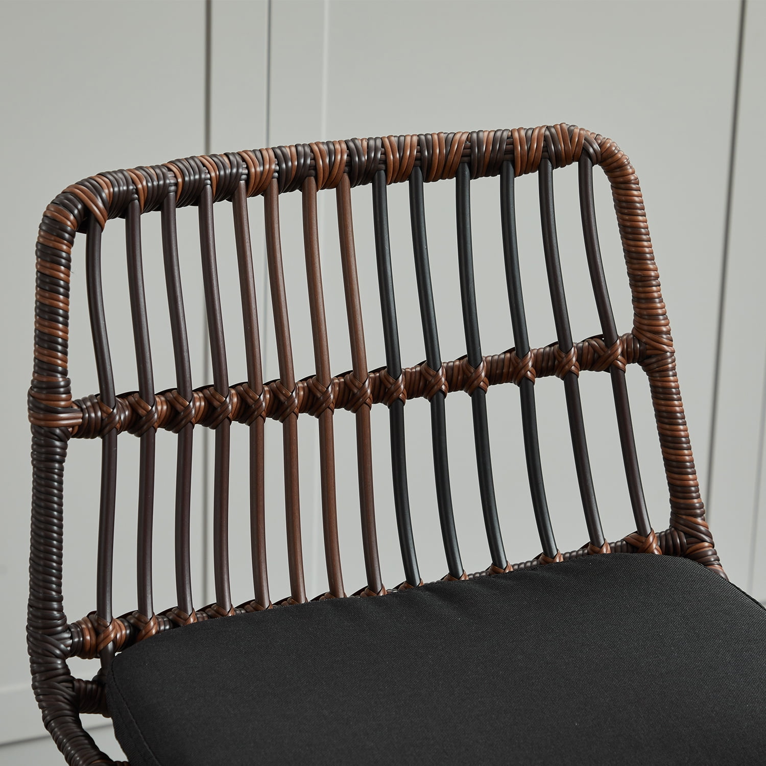 Demi Bonn 35" Counter Height Bar Stools Set of 2, Rattan Swivel Barstools with Back, Kitchen Island Countertop Chairs for Dining Room, Brown