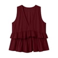 thumbnail image 4 of Womens Cotton Linen Tank Top Sleeveless V Neck Babydoll Peplum Blouse Loose Fit Ruffle Hem Flowy Summer Tops, 2026 New Limited-time Off, 4 of 7