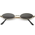 thumbnail image 1 of Extreme Small Oval Sunglasses Neutral Colored Flat Lens 51mm (Gold / Smoke), 1 of 4