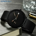 thumbnail image 5 of CRRJU Men Watch Fashion Minimalist Classic Ultra Thin Quartz Watch Casual Calendar Watches Stainless Steel Mesh Strap Clock, 5 of 6