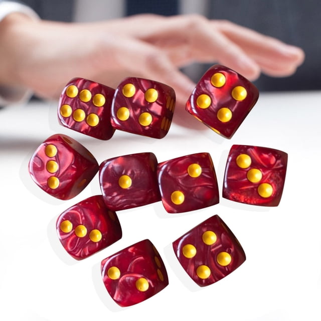 10 Uds 16mm juego de mesa dados esquina redonda 6 caras Bar Pub juegos dados (rojo) Ndcxsfigh Nuevos Originales