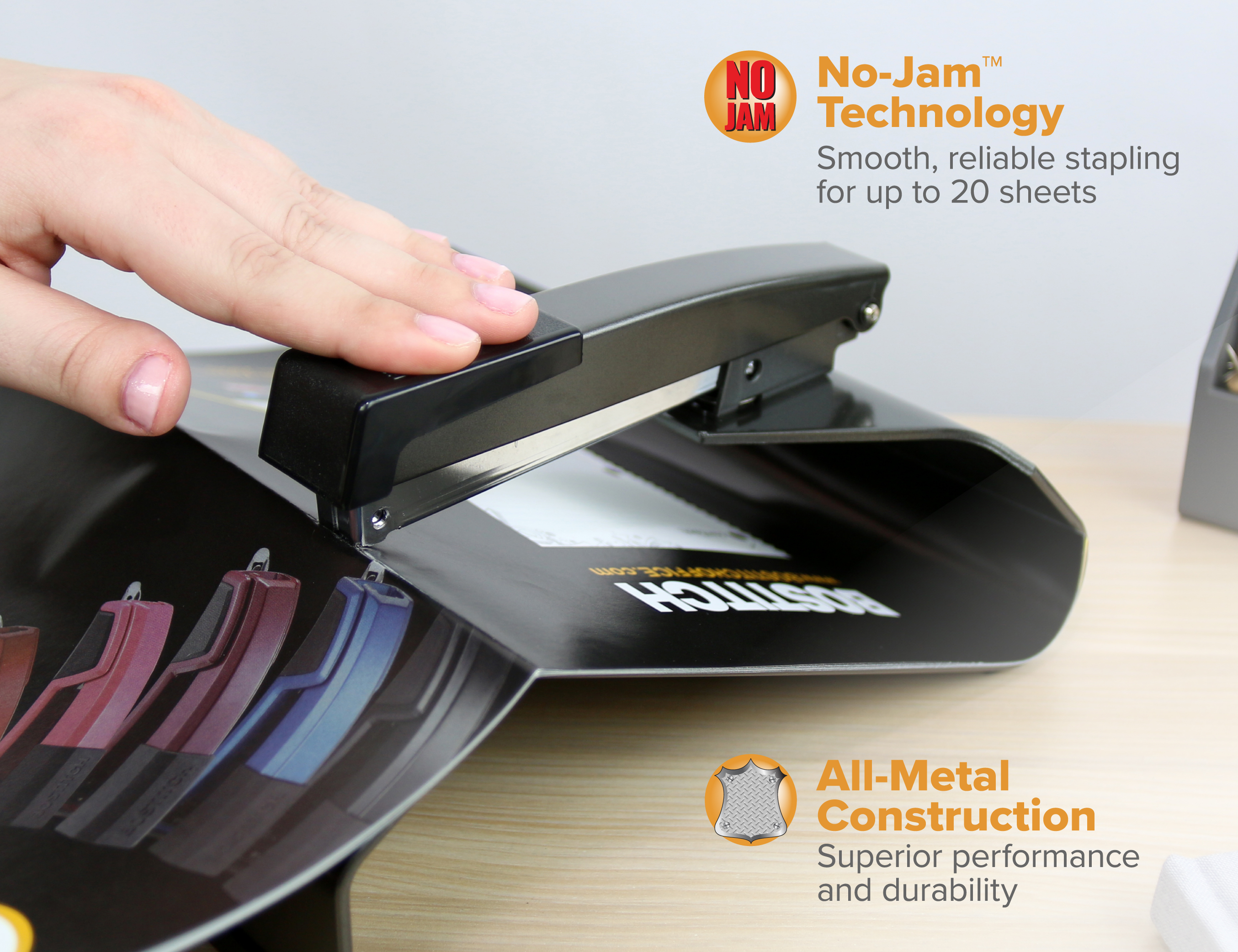 Bostitch Metal No-Jam Booklet Stapler, 20 Sheet photo 3