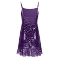thumbnail image 2 of Beachy Dresses For Women 2025, Spaghetti Strap Homecoming Dresses Sexy Sequin Back Cross Tie Ruffle Mini Party Dress Hoco 1920S Flapper Dresses Long Elegant Dresses Cocktail (XS, Dark Purple) ZMTing, 2 of 4