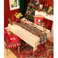 thumbnail image 3 of Jbralid Christmas Red Truck Table Runner, Seasonal Winter Holiday Table Decor for Wedding Holiday Parties, Red Plaid Wood Grain Xmas Tree Snowman Farmhouse Decor Burlap Table Runners 13x72 Inch, 3 of 5