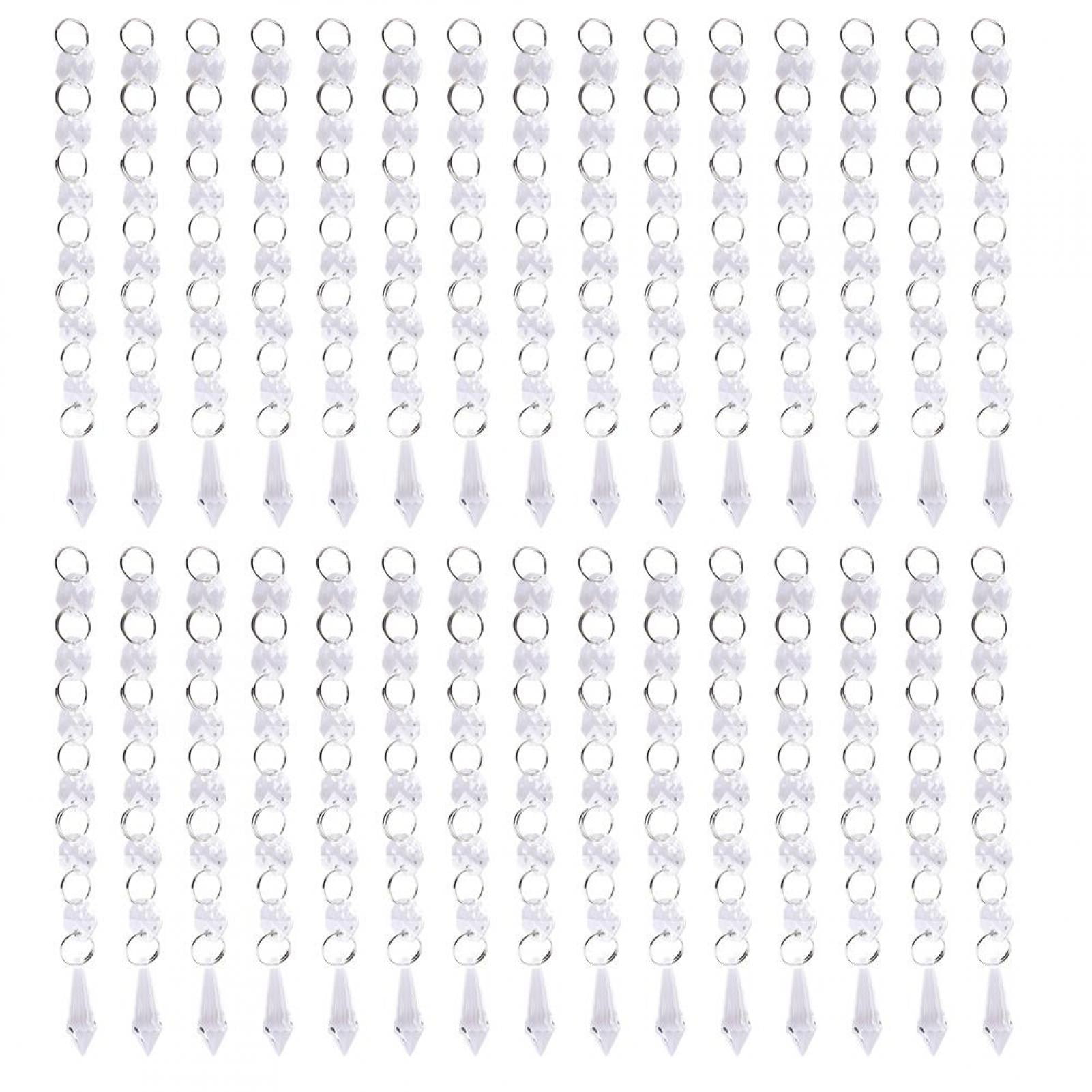 Mgaxyff Crystal Chain,30PCS Acrylic Transparent Small Clear Crystal Strands Gems Bead Curtain for Light Pendant Wedding Home Decoration,Acrylic Crystal Chain