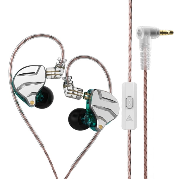 Sidaley Auriculares para teléfono móvil con cable de 3,5mm Jack HiFi auriculares universales con cancelación de ruido Cable largo desmontable Teléfono y Comunicación Plata con micrófono