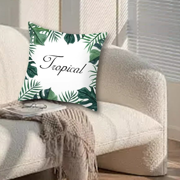 olkpmnmk Clearance Sale!Pillow Covers,Green Botanical Jungle Collect Design Pillowcase Sofa Cushion Tropical Rainforests Leaf Decorative Throw Pillow Case Cushion Cover Home Sofa Decor Fle,Room Decor