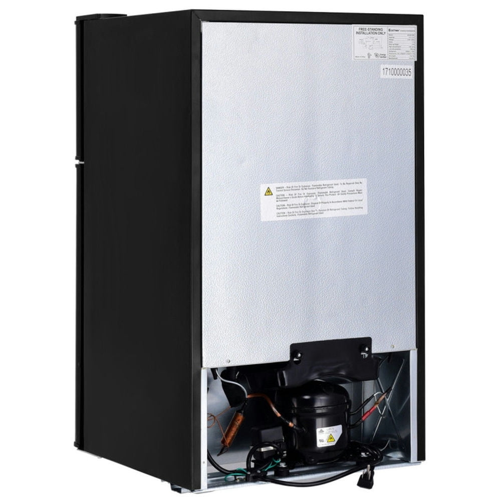 Barara King Fridge Freezer, Refrigerator,3.2 cu ft. Compact Stainless Steel Refrigerator-Black
