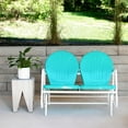 thumbnail image 5 of Retro Glider Bench in Turquoise with White Frame, Seats 2, 5 of 8