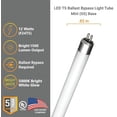 thumbnail image 2 of Diodesy- Pack of 10 T5/LED/BPD/2?/12W/50K T5 High Output LED Ballast Bypass Tube Light, Shatterproof Dual-End Powered, F24T5 Fluorescent Replacement, 5000K Bright White, 12W, 1500LM, G5 Mini Base, UL, 2 of 2