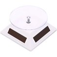 thumbnail image 1 of HUGFEGWE 360° Rotating Turntable Display Stand Double Used Solar or AAA Battery Powered for Jewelry Spinner Watch Collection Shelf Square Black CJB91-100717, 1 of 5