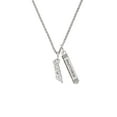 thumbnail image 2 of Delight Jewelry Silvertone Small Sexy Script Silvertone Mother Daughter Bar Charm Necklace, 23", 2 of 4