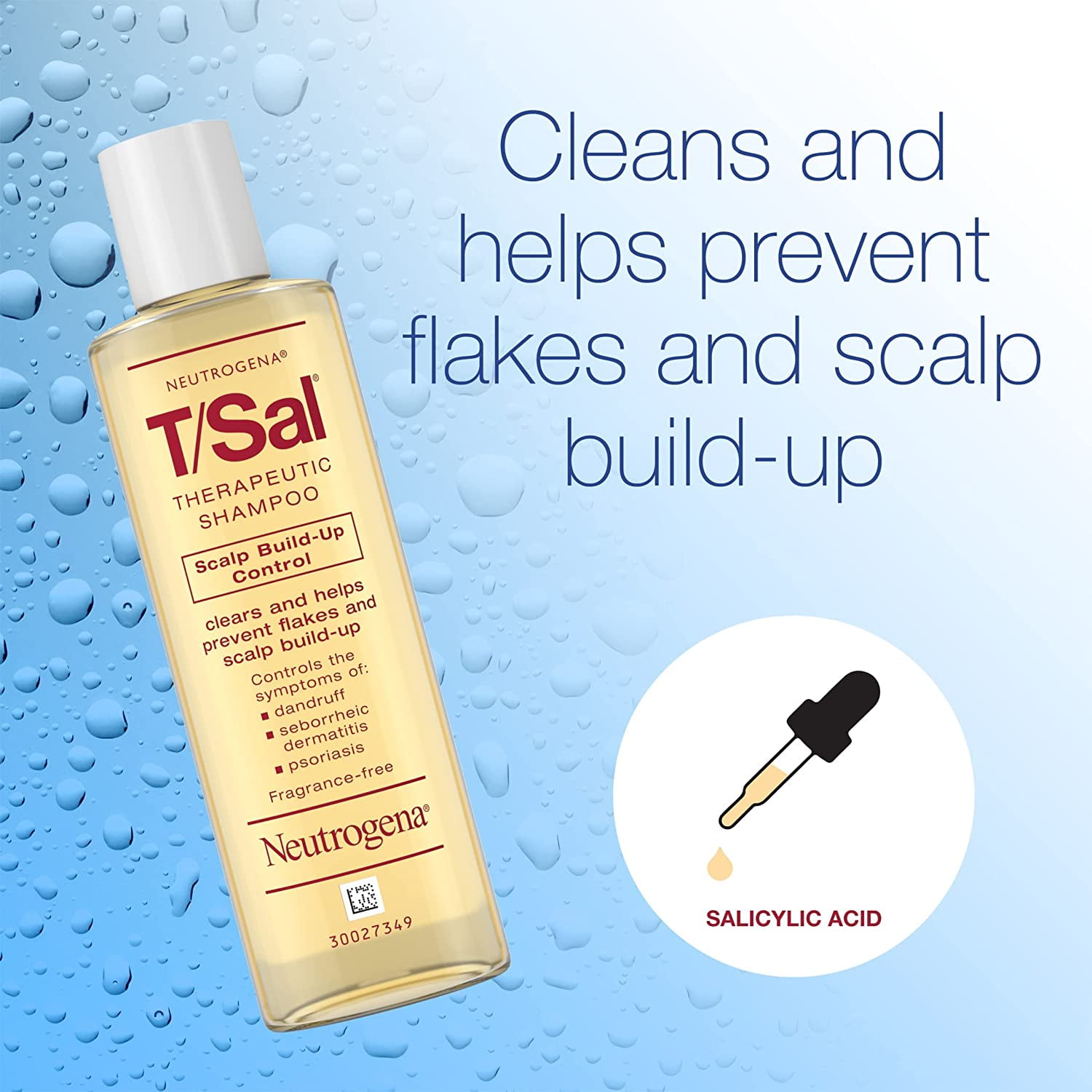 Neutrogena T/Sal Therapeutic Shampoo for Scalp Build-Up Control with Salicylic Acid, Scalp Treatment for Dandruff, Scalp Psoriasis & Seborrheic Dermatitis Relief, 4.5 fl. oz (Pack of 2)