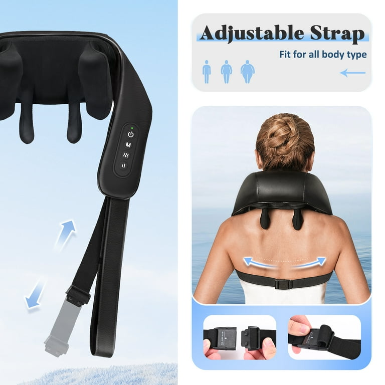 Rechargeable Back Neck Massager Adjustable Intensity Spine