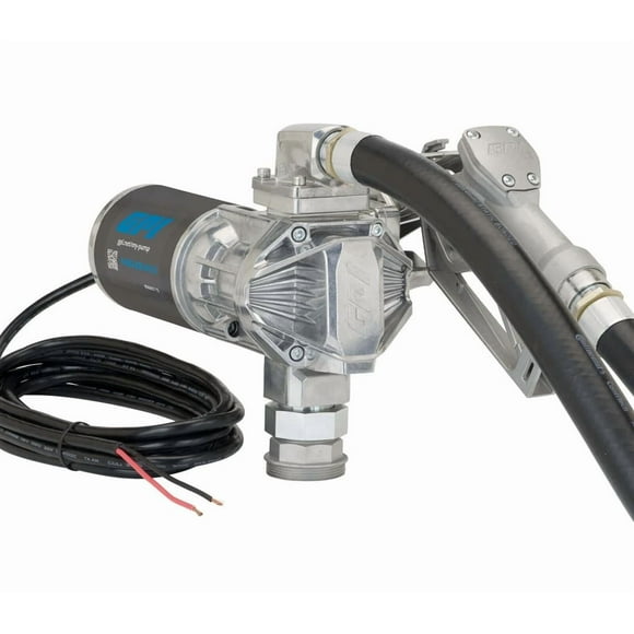 GPI Liquid Transfer Tank Pump 162000-03 G20 Series; Diesel; Electric; 12 Volt DC; 20 Gallons Per Minute; 14 Feet Hose; With Flow Meter; Aluminum Housing; 1 Inch Inlet And 1 Inch Outlet
