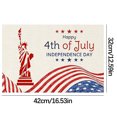 thumbnail image 2 of Lksixu 4th of July Patriotic Placemats, 13x16.5 inch Linen Stars and Stripes American Flag Pattern Place Mats, Memorial Independence Day Table Mats Kitchen Dining Table Decorations for Party, 2 of 4