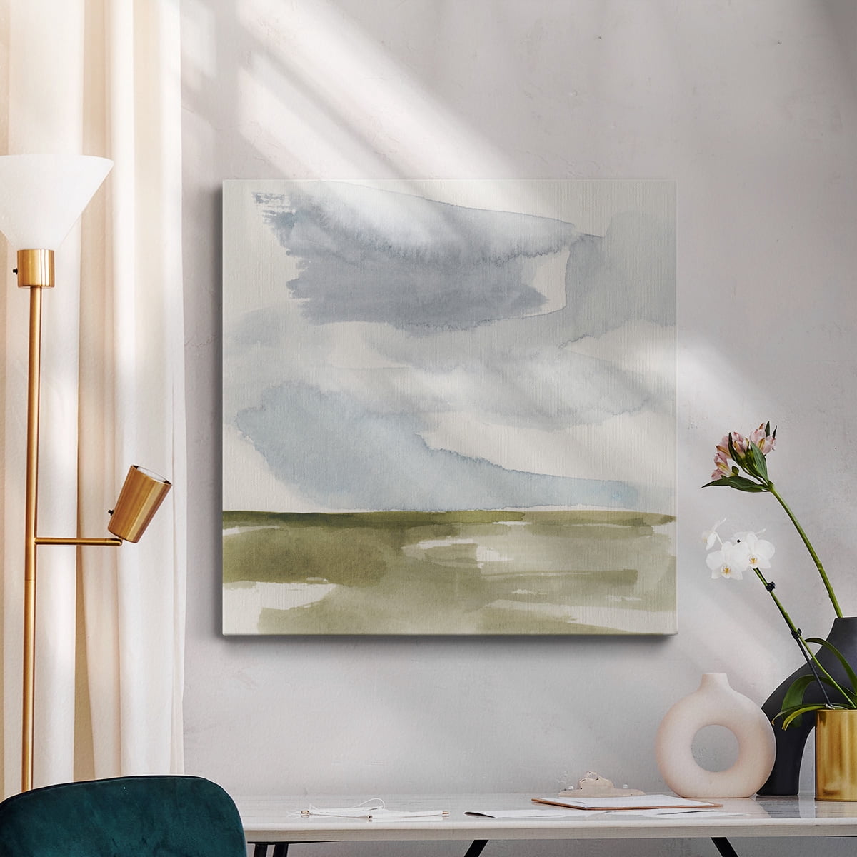 Wexford Home Open Field Sketch II-Premium Gallery Wrapped Canvas, 10" x 10" - Ready to Hang