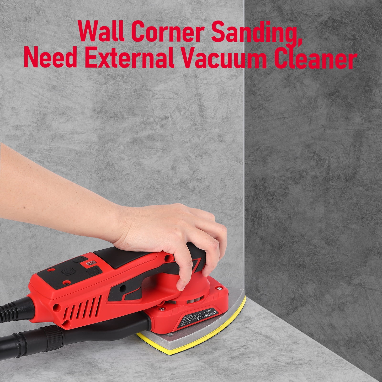 350W Brushless Random Orbital Sander – Variable Speed Up to 10,000 RPM, Low Vibration Ergonomic Design – Includes 12 Sanding Sheets – Precision Woodworking & Detail Sanding Tool
