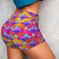 thumbnail image 4 of Haiem Magic Mushrooms No Front Seam Biker Shorts for Women Yoga Workout Gym Bike Shorts with Tummy Control Moisture-Wicking-X-Large, 4 of 9