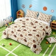 thumbnail image 3 of Manfei Sports Baseball Twin Quilt Set, Twin Coverlet Set, Beige Brown Gold, Gray Reversible 2 Pieces, 1 Bedspread and 1 Pillowcase, 3 of 7