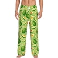 thumbnail image 2 of Lsque Green Avocado Print Men's Pajama Pants, Lounge Pant - Comfortable Home Wear,Elastic Waistband, Stylish Design-Large, 2 of 9