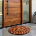 thumbnail image 5 of Designer Round Teak Shower Mat, Xtra-Large 32” Diameter, Waterproof, Teak Oil Finish, for Bathroom, Pool, Spa, Boat, Sauna, Patio, Front Door from Our Diamond Collection, 5 of 10