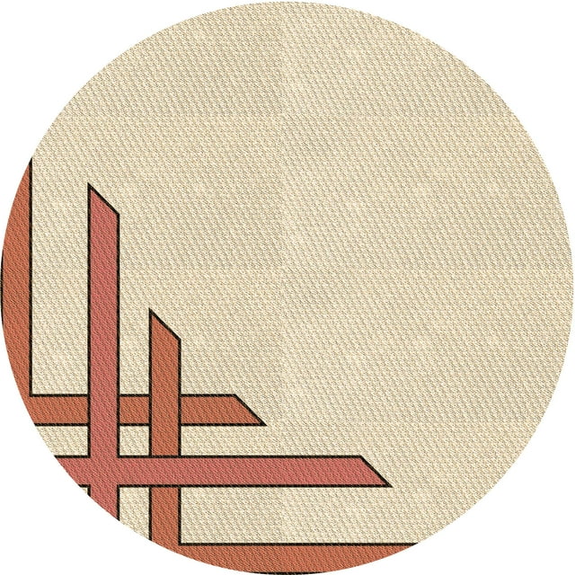 Ahgly Company Tapis Rond Lavable en Machine Intérieur Transitionnel Pérun Brun, 3 Pieds Rond