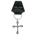 thumbnail image 2 of Rhinestone Accented Silver-Tone Cross Split-Ring-Keychain With Trigger Snap, 2 of 2