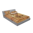 thumbnail image 2 of Ambesonne Rustic Fitted Sheet & Pillow Sham Set, Grunge Wooden Shutters, Queen, Brown Pale Brown, 2 of 2