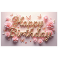 thumbnail image 6 of Pink Background Happy Birthday Banner with Peony and Butterfly Elements Party Decoration Photography Prop Backdrop for Birthday Party Supplies Celebrations Photo Booth Setup, 6 of 8