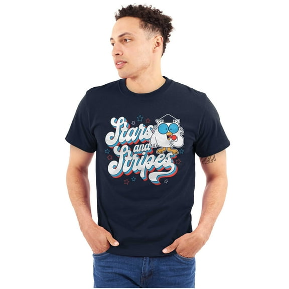 Tootsie Owl USA Stars and Stripes Unisex Plus Size Graphic Tee Brisco Brands 3X