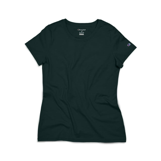 Champion T-Shirt à Manches Courtes pour Femmes, G, Vert Foncé
