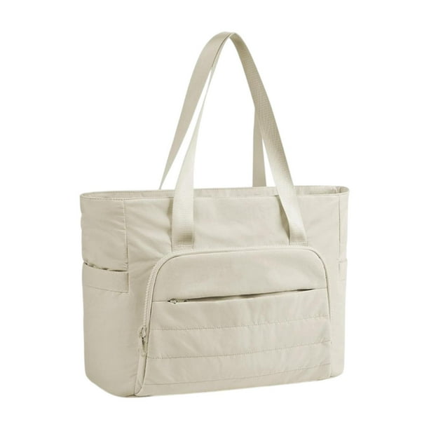 Bolso de bolso de hombro con correa de con correa de peso ligero con cremallera de desgaste de la cremallera gran capacidad para el trabajo de la Beige