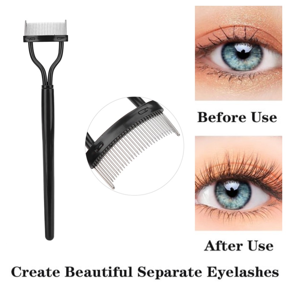 Eyelash Separator Comb Metal Teeth Eyelash Definer Comb Mascara