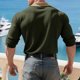 thumbnail image 5 of pstuiky Camisas casuales de manga larga para hombre, Blusa/camisa de lana con botones, cuello vuelto y manga larga de color liso para hombre camisetas de hombre l, 5 of 9