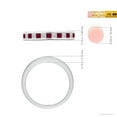 thumbnail image 4 of ANGARA Natural Channel Square Ruby and Diamond Half Eternity Ring in 14K White Gold for Women (Size-2mm) | July Birthstone Jewelry for Her | Natural Ruby Rings, 4 of 9