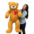 thumbnail image 1 of Giant Stuffed 4ft Valentine Teddy Bear has Heart on it's Chest 48 Inches 122 cm Soft Big Plush Huge Stuffed Animal Brown Color, 1 of 6