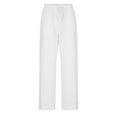 thumbnail image 4 of Azrian Womens Fall Fashion Pants Clearance,Women's Summer Casual Cotton Linen Color Pocket Trousers White Size S on Sale, 4 of 6