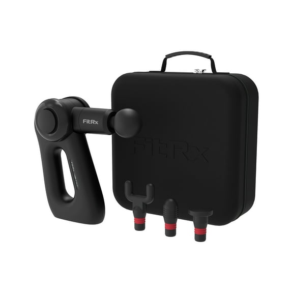 FitRx Pro Muscle Massage Gun, Handheld Therapeutic Percussion Massager with Multiple Speeds and Attachments for Premium Neck and Back Relief