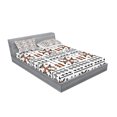 thumbnail image 2 of Ambesonne Tribal Fitted Sheet & Pillow Sham Set, Birds Arrows, Full, Orange Black White, 2 of 2