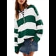 thumbnail image 1 of Suéter de Larga con Cremallera 1/4 para Mujer, Otoño e Invierno, , Sudadera con Bloques de Color Divididos. Verde XXL, 1 of 8