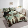 thumbnail image 3 of Homewish Wildlife Bear Moose 7-Piece Twin Bedding Sets,Country Farmhouse Lodge Bedding Comforter Set,Blue Beige Sheet Sets For Teens,Ultra Soft Home Decor Reversible, 3 of 8