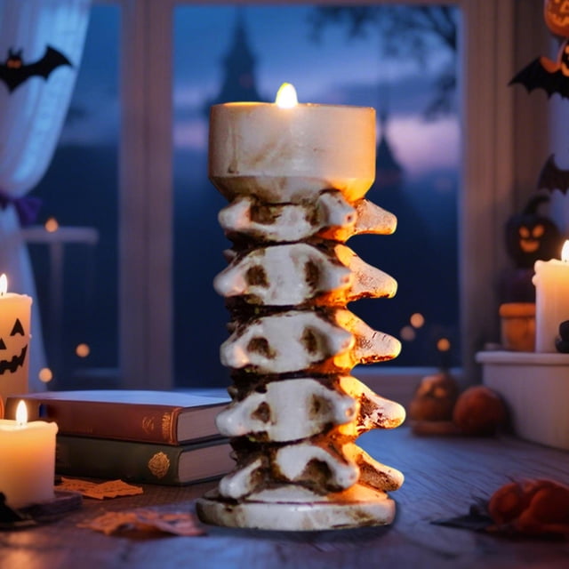 LSLJS Bougies d'Halloween pour les Fêtes, Ornements, Décorations d'Halloween pour la Maison et la Table, Collection Skull, Pointe Griffe à Main, Décorations de Bougies Skull